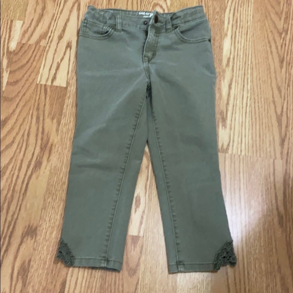 Girls sz 6 olive green jeans